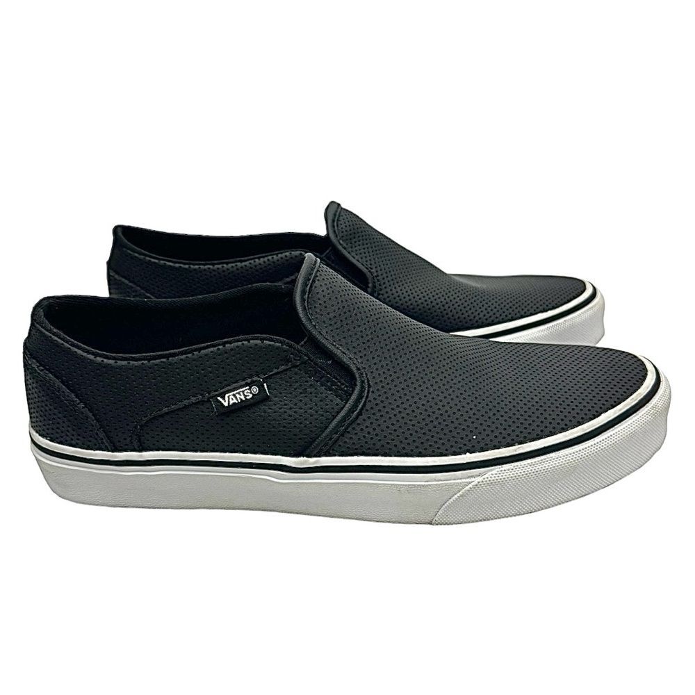 Vans Asher Perforated Women's Slip On Shoes Size 9 Medium Black Pre-Owned - Picture 8 of 12